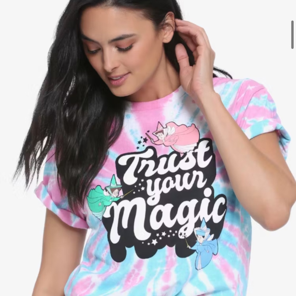 Disney Sleeping Beauty Merryweather Fauna Flora Fairies Tie Dye T Shirt Women